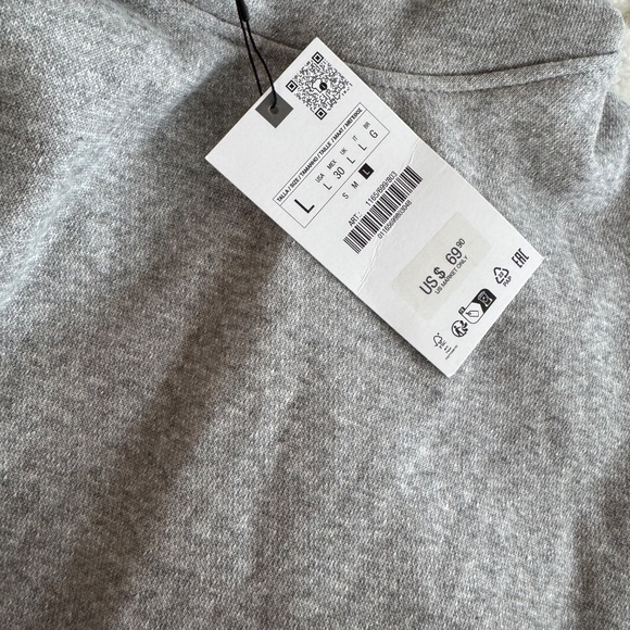 ZARA Gray Oversized Hoodie with Side Zippers – Size L – NWT - Picture 2 of 5